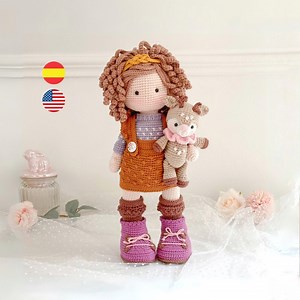 Alma Doll Amigurumi Crochet Pattern, Deer Included, PDF. / English - French - Spanish - Etsy