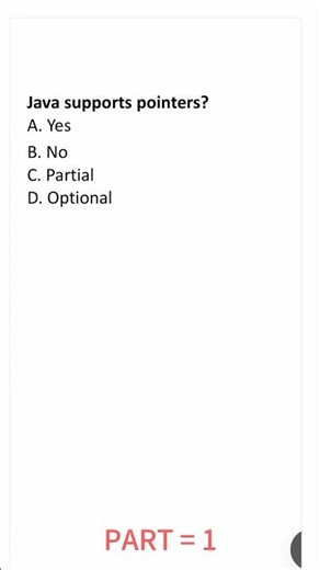 Java Supports Pointers? No | Java Interview Question part 1