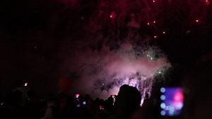 a lot of people watching Fireworks Fireworks night on holiday