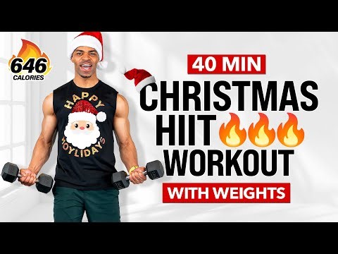 40 MIN Christmas HIIT Workout 🎄🔥 | Full Body Dumbbell Fat Burn at Home