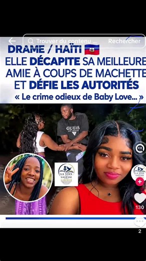 ‎De son vrai nom Esther Thomas, alias « Nice B », était présentée comme la meilleure amie de Baby Love. ‎ ‎Aujourd’hui, leur histoire est au cœur d’une affaire criminelle qui bouleverse l’opinion publique en Haïti. ‎ ‎D’après les informations rapportées, tout aurait commencé lorsque Nice B aurait décidé de changer complètement de mode de vie. ‎ ‎À cette époque, les deux jeunes femmes auraient été très proches et auraient partagé les mêmes difficultés financières. Nice B aurait alors confié à son