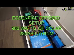 Essential Off Grid, 980w solar, 280ah lithium, runs the Air Conditioner, microwave and more.