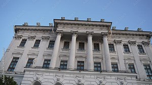 Neoclassical architecture with columns and facade exudes grandeur and historic charm