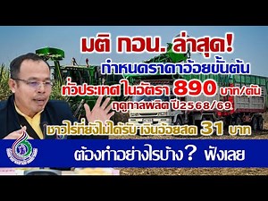 มติ กอน.กำหนดราคาอ้อยขั้นต้น ทั่วประเทศ 890บาท/ตันปี68/69 ชาวไร่ไม่ได้รับเงินอ้อยสด31บาท ทำอย่างไร?