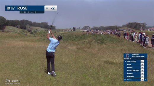 Justin Rose makes birdie on No. 10 at Genesis Scottish Open