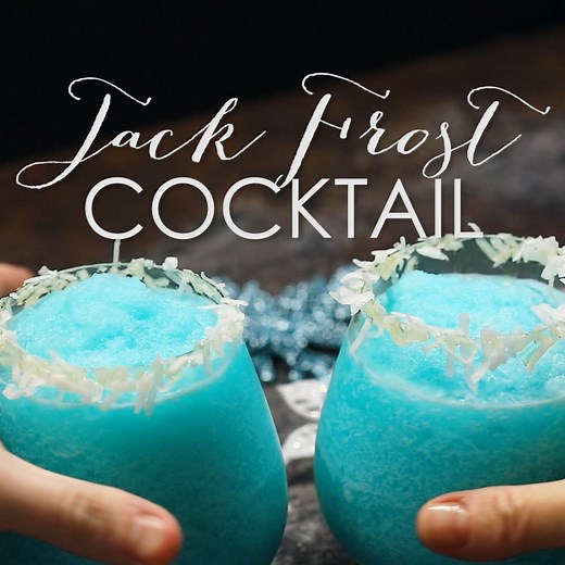 16M views · 288 reactions | JACK FROST COCKTAIL - A festive frozen holiday cocktail that brings the tropics to Christmas... cheers! Printable Recipe: https://theblondcook.com/jack-frost-cocktail/ | Valerie's Kitchen | Facebook
