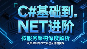 【史上最细.NET 全栈教程】C# 基础到ASP.NET Core进阶，微服务架构深度解析，配套10 实战项目   完整源码，零基础也能蜕变成架构师！
