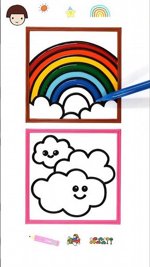 Rainbow Art! 🌈 | Learn Colors with weather cards, Jelly Painting for kids