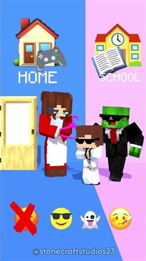Jj and Mikey from School to Home 2 (Umamusume Trend)-MinecraftShort Animation #trending #shorts