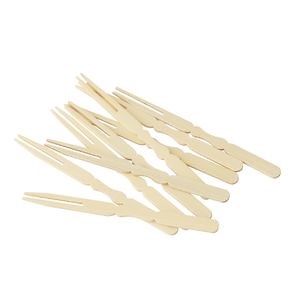 [Hot Item] 90mm Disposable Bamboo Cocktail Forks Natural Bamboo Forks for Appetizers for Party Catering Dessert Fruit Mini Food Pick