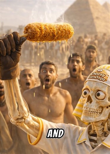What if you sold FRIED CORNDOGS in Ancient Egypt? #ai #skeleton #corndogs #egypt #fyp