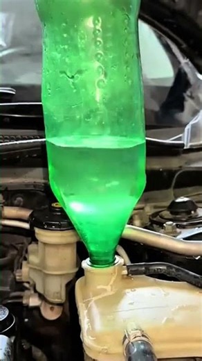 DIY Car Coolant Refill & Air Bleeding Trick! 🚗🧪🟢 #shorts #carrepair #mechanic #diy #coolant