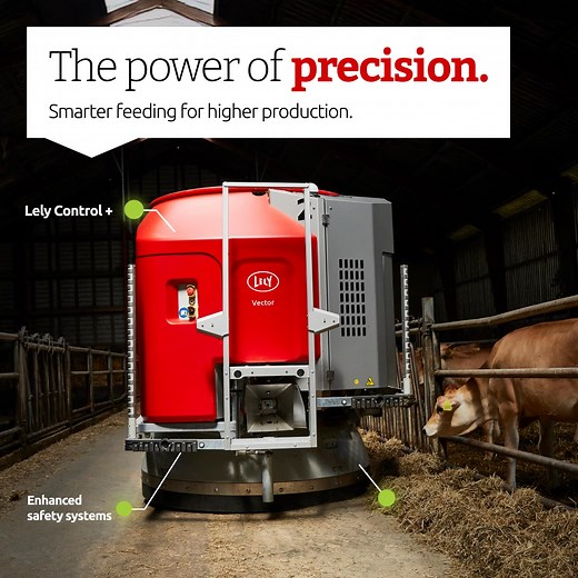 The Lely Vector MFR Next redefines automated feeding with intelligent technology and precision performance 🌱 By continuously delivering the right ration at the right time, the Lely Vector MFR Next optimises nutrition, promotes a healthier herd and enhances production results. With double-sided feed pushing and adaptive feeding control, the Vector offers a smarter, more sustainable way to feed your cows. #lelyvectornext #lelyvectormfr #lely #smartfeeding #powerofprecision #lelycenteryeovil #farm
