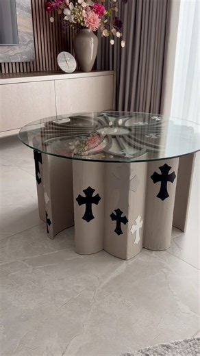 Custom Chrome Hearts table made by us 🖤 #chromehearts