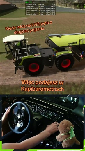 Kiedy widz pyta o długość zestawu - więc podajesz w kapibarometrach 🐗🚜#fs25 #kapibara #capybara