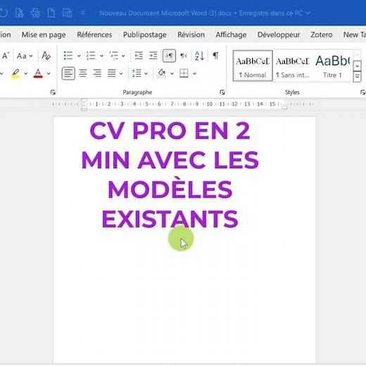 Create a professional resume in Word in 2 minutes using built-in templates! #officeproductivity