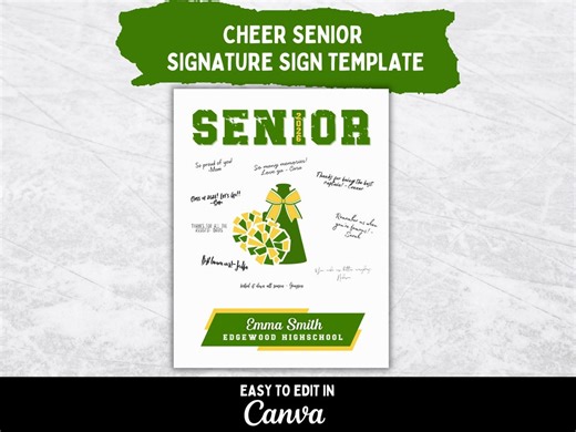 Cheer Senior Signature Poster Template for Cheer Senior Night Gift for Cheerleader Graduation Sign for Cheerleading Graduation Party Sign - Etsy