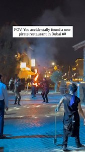 Dubai’s only pirate themed dining experience 🏴‍☠️ How cool is this place, we accidentally ended up at their opening night after going to motiongate. The pirates tavern is located in the French village and they have different buffet options including drinks (you’ll see them at the end of the video) It’s giving pirates of the Caribbean and I love it. We got speaking to a guy who worked there, I remember him saying they have multiple shows on throughout the day, but definitely one at 7pm. #dubai #