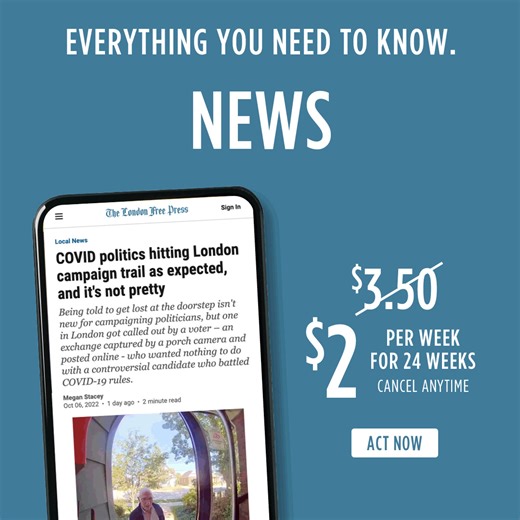 For over a century, the London Free Press has brought trusted and award-winning local news to the community, while the National Post provides comprehensive reporting from across the country and around the world, all with a distinctly Canadian voice. Subscribe today for only $2 per week for unlimited Online Access to London Free Press & National Post! Act now at https://bit.ly/3QQUMoV | The London Free Press