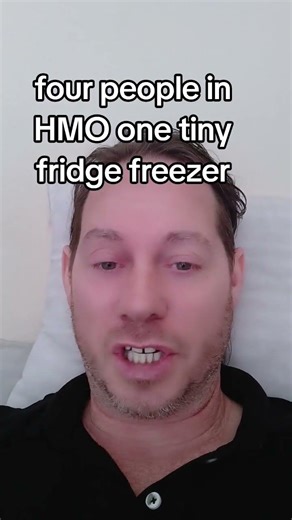 four people in my HMO one tiny fridge freezer #viral #hmo #food #shorts