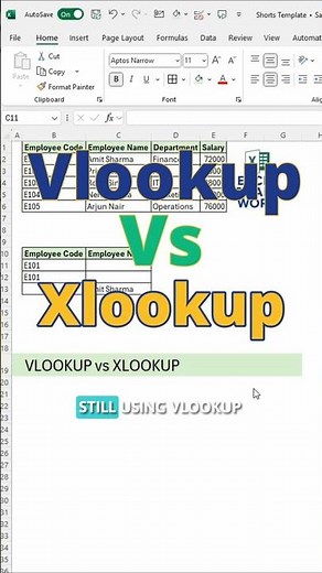 The Ultimate Excel Lookup Comparison: VLOOKUP vs XLOOKUP #excel #spreadsheetmagic #excelshortcuts