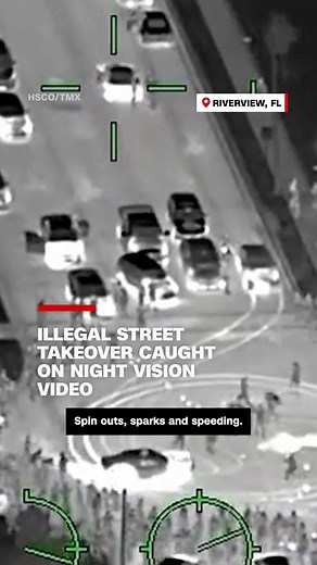 92K views · 433 reactions | Police in Florida captured night vision video of an illegal street takeover before breaking it up and sending the participants scattering. | CNN | Facebook