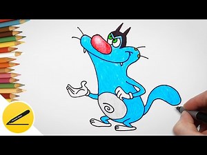 Oggy drawing — How to draw Oggy from Oggy and the Cockroaches step by step