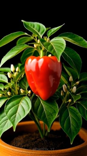 100 days in 40 Seconds - Red Bell Pepper Timelape #PlantFlix #RedPepper #Timelapes #MiniTree #Shorts