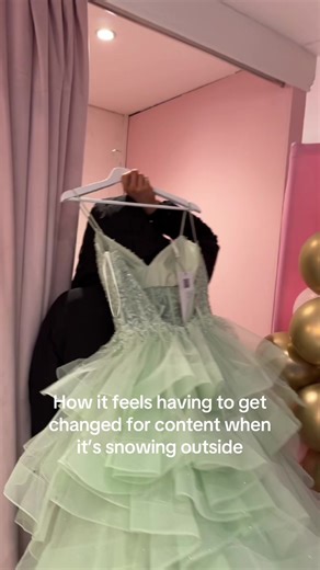 Adapting to Winter: Changing for Prom Dresses in Snow