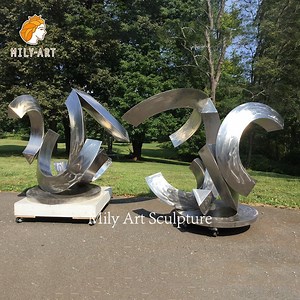 [Hot Item] Outdoor Custom Modern Sliver Stainless Steel Abstract Sculpture for Sale
