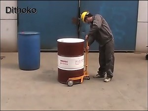55 Gallon Drum Dolly, 1200 lbs Capacity Oil Drum Cart with 1 Swivel Wheel and 2 Fixed PU Wheels, Profile Steel Oil Barrel Drum Roller Cart for Workshops Factories and Warehouses