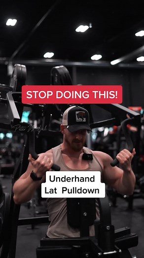 Machine Underhand Lat Pulldown (hammer strength) - Being upright with your chest against the pad is perfectly fine. However, by leaning back you can manipulate the strength profile of the exercise to best match the strength profile of the Lats. Leaning back will allow the movement to get progressively easier at the end range. - #gymtiktok #gymtok #backworkout #latpulldown #gymtips #fitness