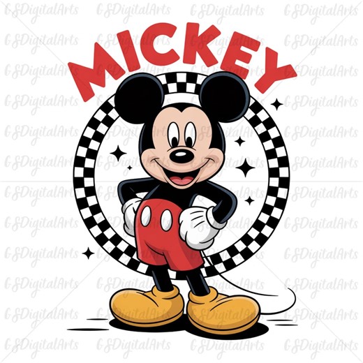 Custom Mickey Mouse Cartoon PNG, Retro Illustration (digital Download) - Etsy Canada