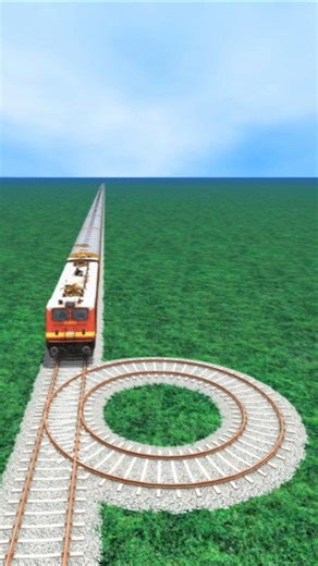 Train Drift at Extreme Curved Tracks 😱🔥 | Funny Bumpy Railroad | Indian Train Simulator #Shorts