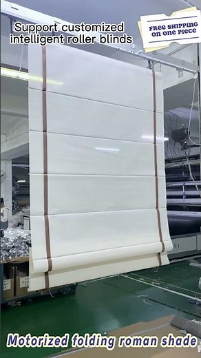 Motorized folding roman blinds