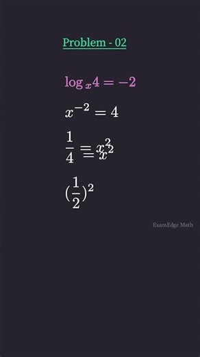 logₓ4 = −2 😳 x কত হবে? (Step by Step Solution) #maths #mathtricks