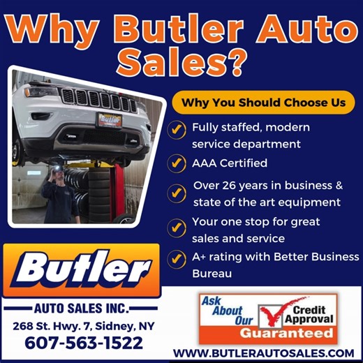  Why Choose Butler Auto Sales? If you're looking for a dealership...