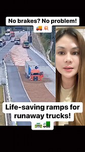 Runaway truck ramps use gravel or sand to safely slow down vehicles that have lost brakes, preventing crashes by gradually absorbing momentum. 🛑🚛 #runawaytruckramp #escaperamp #emergencystop #BrakeFail #roadsafety | Michelle Reyes
