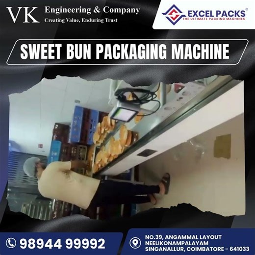 Sweet bun packaging made easy with our high-performance Flow Wrap Machine 🥯✨by Excel packs