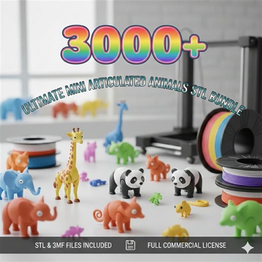 3000  Mini Flexi Animals STL Bundle – Articulated 3D Print Files, Flexi Animals & Flexi Dragon STL Dragons, Snakes, Animals and Desk Pets - Etsy