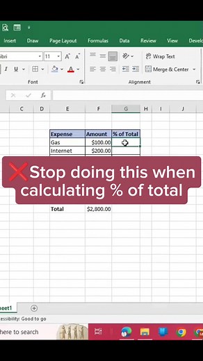 Calculate (percentage) % of total FASTER! #percentage #calculate #excellentchoiceexceltipsandtricks #exceltipsandtricks #excelhacks #pro #AdvanceExcel #exceltricks #msexcel #exceltraining #excel365 #excel101 #exceltutorial | EXCELlent Choice - Excel Tips and Tricks