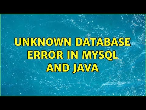 Unknown Database Error in MySql and Java