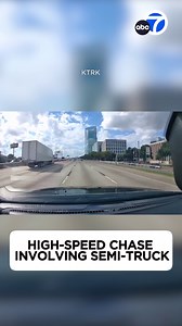 9.3K views · 99 reactions | SEMI-TRUCK PURSUIT: A man from Florida driving a semi-truck was arrested following a high-speed police chase in Texas that lasted more than 2.5 hours. https://abc7.la/3smGzZr | ABC7 | Facebook