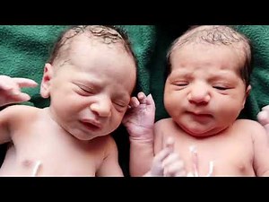 Cutest Twin Newborn Babies First Cry Immediately After Birth