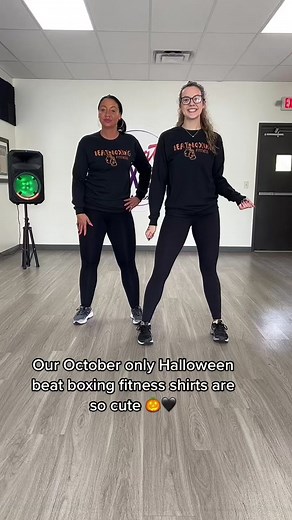 Merch through the description on our page here!! Will have these ones for sale through October 🖤🖤 #beatboxingfitness #dancefitness #weightloss #athomeworkouts #october #halloween #merch