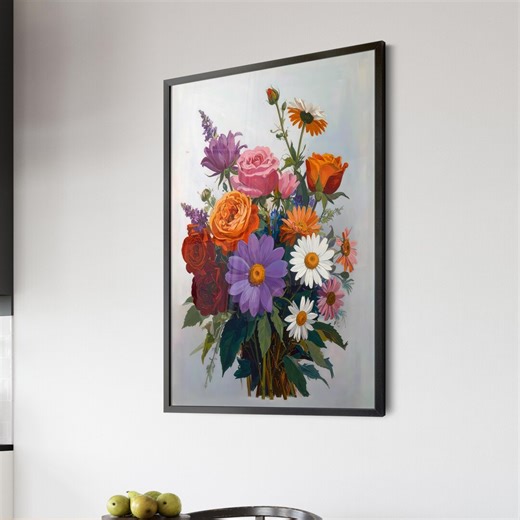 Birth Flower Bouquet Print, Vintage Floral Wall Art, Flower Assortment Poster, Botanical Home Decor - Etsy