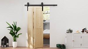 Watch ZEKOO Bi-fold Sliding Barn Door Hardware Kit on Amazon Live