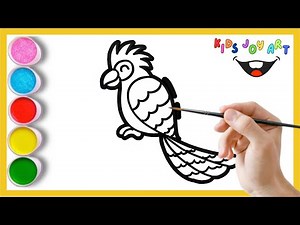 Let's Draw a Cute Parrot! 🦜 Easy Step-by-Step Drawing Tutorial for Kids & toddlers