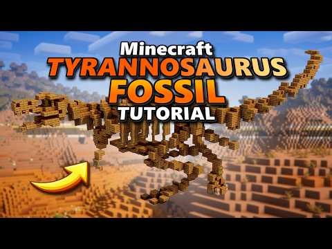 Minecraft: How to Build a Tyrannosaurus Fossil Tutorial - Dinosaur Fossil