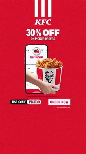 14 reactions | Enjoy 30% off your KFC pickup order! Use code PICK30 at checkout. Crunch now | KFC | Facebook